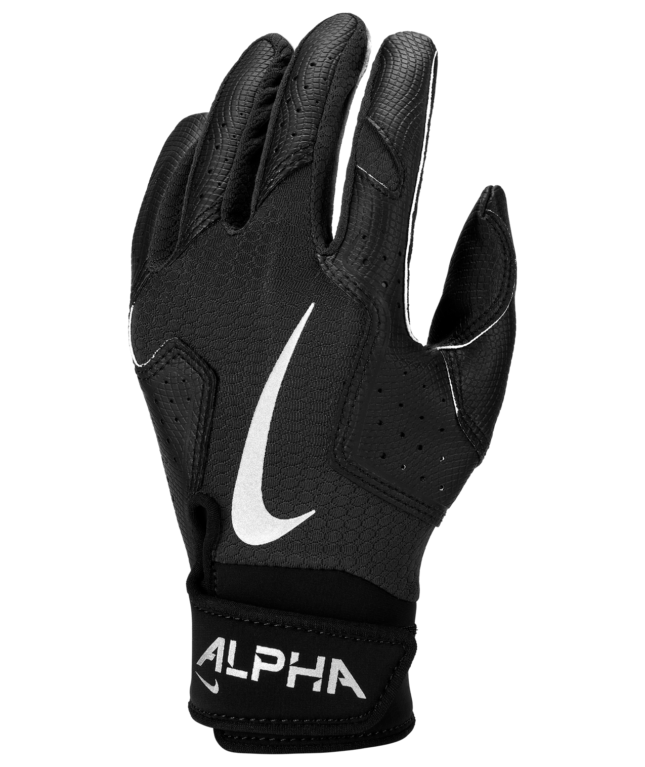 Nike Youth Alpha 2.0 Baseball Black Batting Gloves